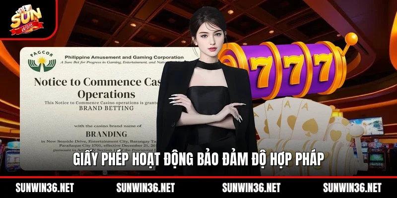 Giấy phép hoạt động bảo đảm độ hợp pháp